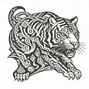 tiger standing tattoo design idea