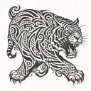 tiger standing tattoo design idea