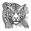 tiger standing tattoo design idea