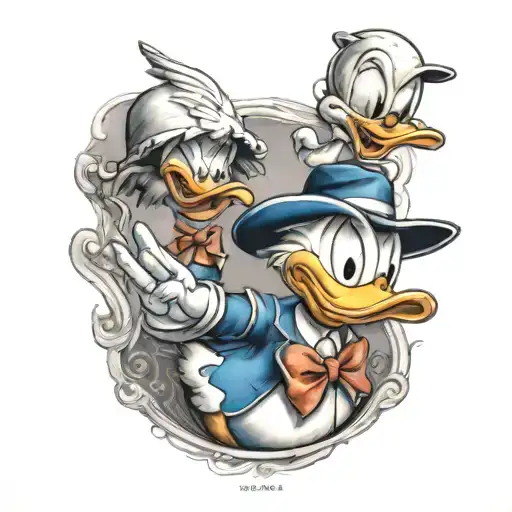 donald duck tattoo design idea