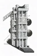 architecture and greek mythology tattoo design idea
