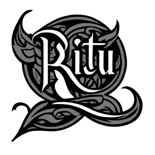 Ritu name tettoo tattoo design idea