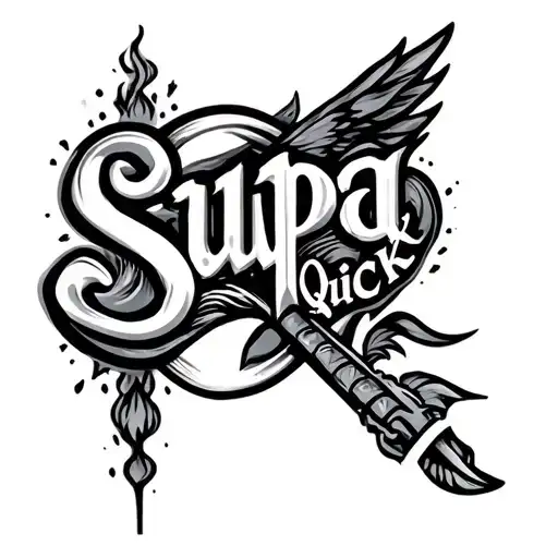 Supa quick logo and new beginnings strength tattoo design idea