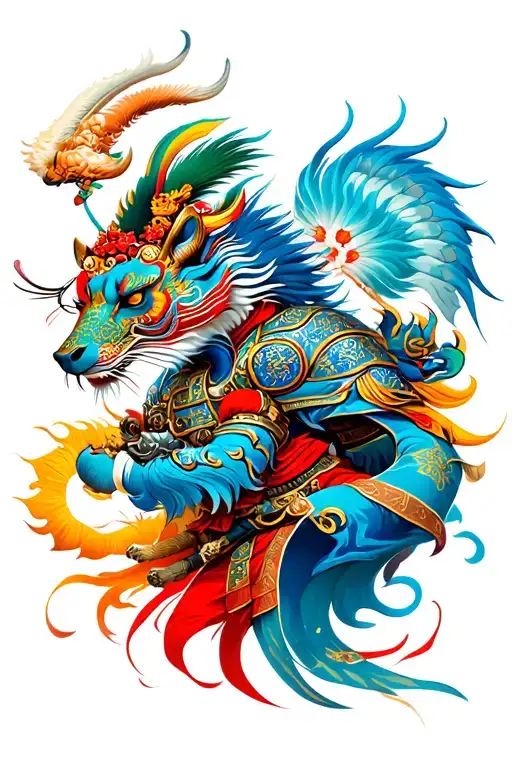 Chinese zodiac signs as japanese warriors tattoo design idea