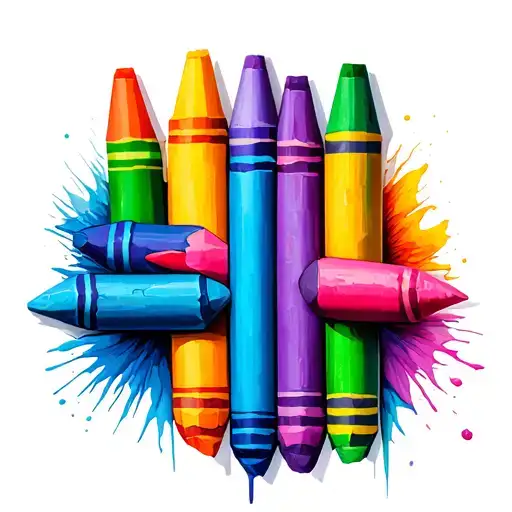 broken crayons still color scheme tattoo design idea