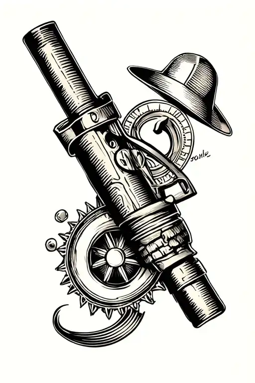 civil engineering symbols tattoo design idea