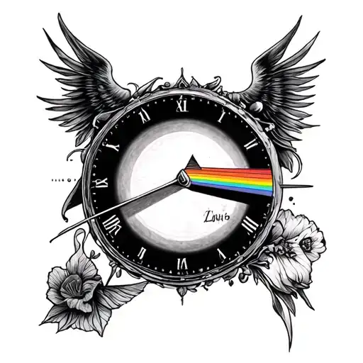 Pink Floyd time inspired tattoo design idea