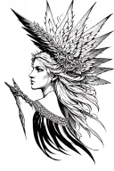 Artemis Greek goddess tattoo design idea