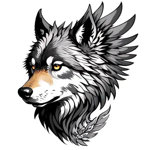 Wolf Phoenix tattoo design idea