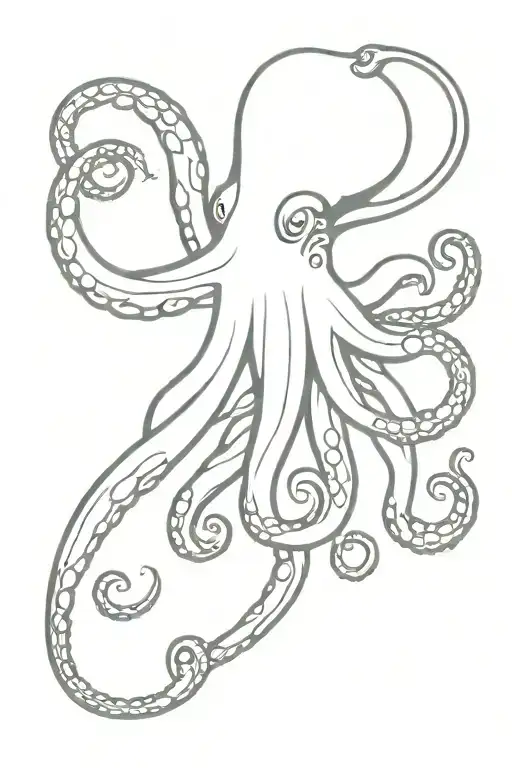 octopus with spread tentacles tattoo design idea