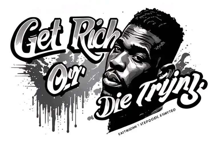 get rich or die tryin' tattoo design idea