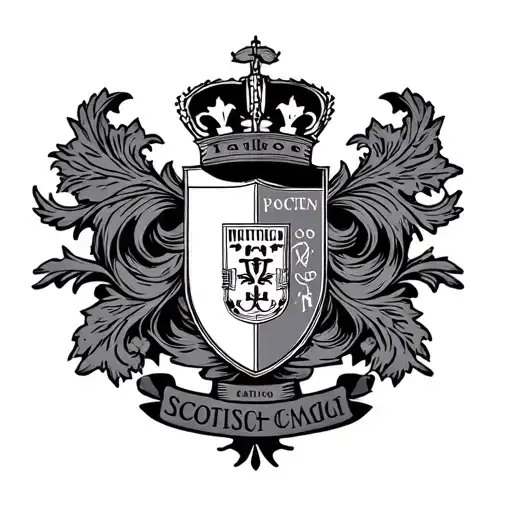 a crest with Scottish and Portuguese and Canadian heritage tattoo design idea