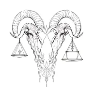 aries and Taurus and libra zodiac sign incorporated tattoo design idea