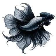 betta fish swimming tattoo design idea