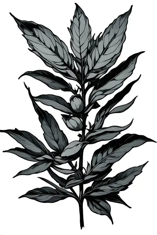 Sage Plant tattoo design idea