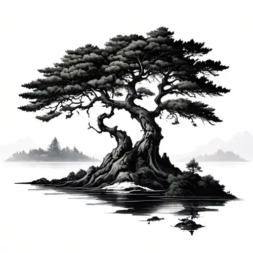 tattoo of a cypress tree inside of a cool design tattoo design idea