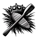 paddleboard paddle with crown on top tattoo design idea