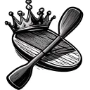 paddleboard paddle with crown on top tattoo design idea