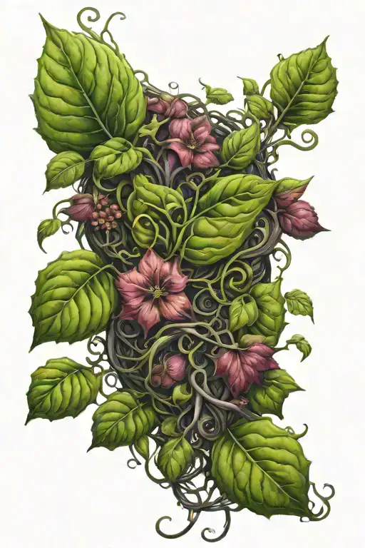 seed growing vines wrapping around tattoo design idea