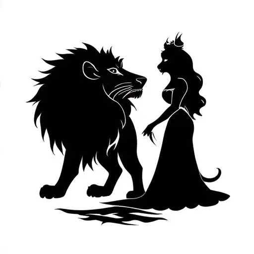 dianey scar silhouette. Cinderella and lion king tattoo design idea