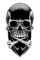 black skull and bones with shading tattoo design idea