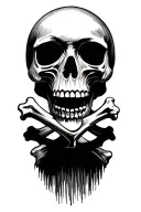 black skull and bones with shading tattoo design idea