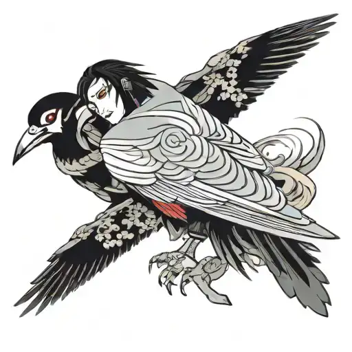 Itachi Uchiha with crows tattoo design idea