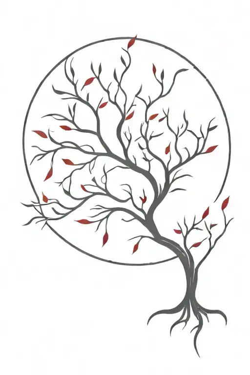 vector poison tree with flowing red blood and words instead of branches pierced by a blade made of many curved lines tattoo design idea