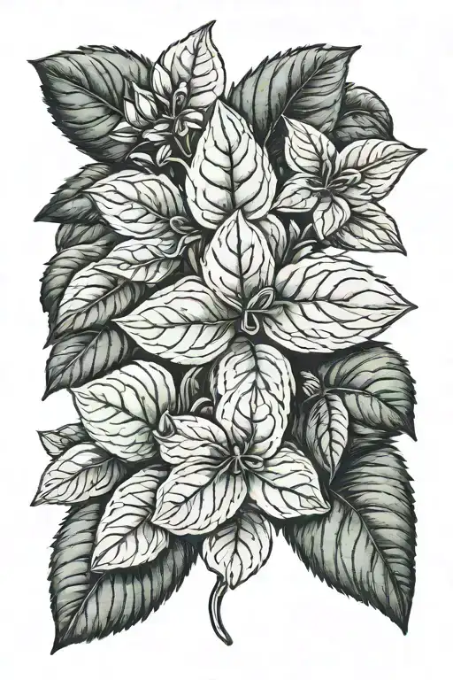 basil tattoo design idea