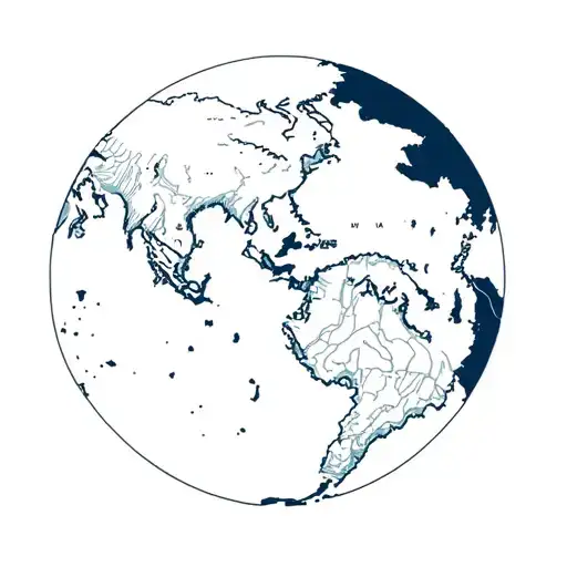 antarctica map tattoo design idea