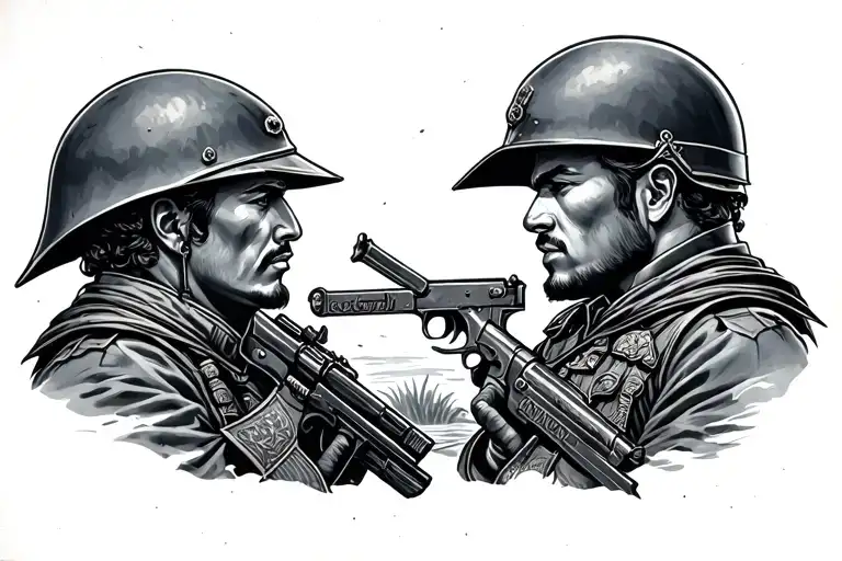 Dominican and soldier tattoo design idea