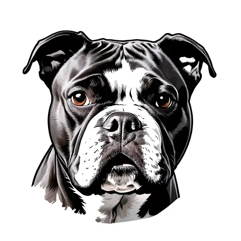 american bully pitbull runt tattoo design idea