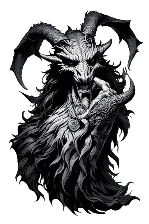 Midnight demon from Slavic mythology  tattoo design idea