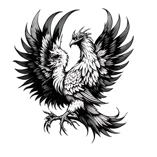 gay Phoenix strength tattoo design idea