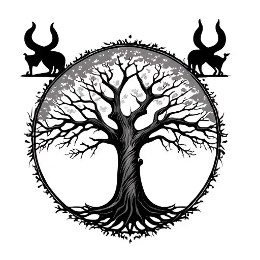 tree of life with animal outline tattoo tattoo design idea