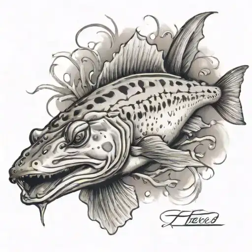 Flathead Catfish forearm design tattoo design idea