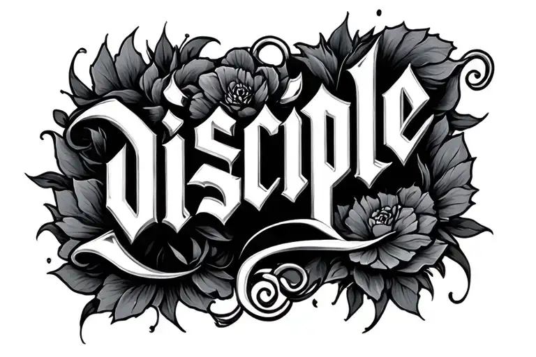 the word 'disciple tattoo design idea