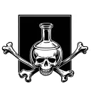 skull n crossbones poison bottle morphing tattoo design idea