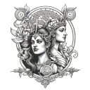 Apollo And Artemis tattoo design idea