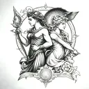 Apollo And Artemis tattoo design idea