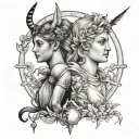 Apollo And Artemis tattoo design idea