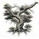 Corkscrew willow tree tattoo design idea