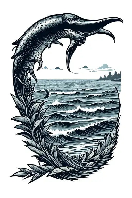 Oregon letter stamp tattoo with the ocean  tattoo design idea