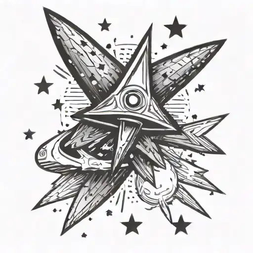 gravity falls shooting star with colour tattoo design idea