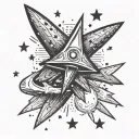 gravity falls shooting star with colour tattoo design idea