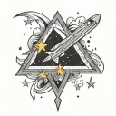 gravity falls shooting star with colour tattoo design idea