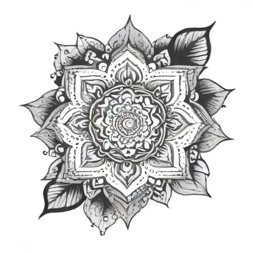 mandala with dot work tattoo design idea
