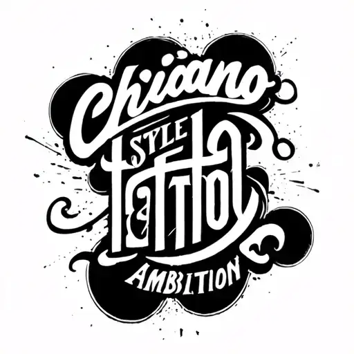 Chciano style text vertical ambition on side of the forearm. Make fillament with cloud's tattoo design idea