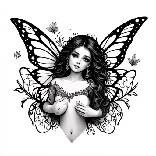 whimsical tramp stamp that’s cute but still sexy, with fairies vibes ( but no literal fairies in it  tattoo design idea
