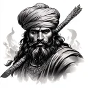Sikh Warrior tattoo design idea